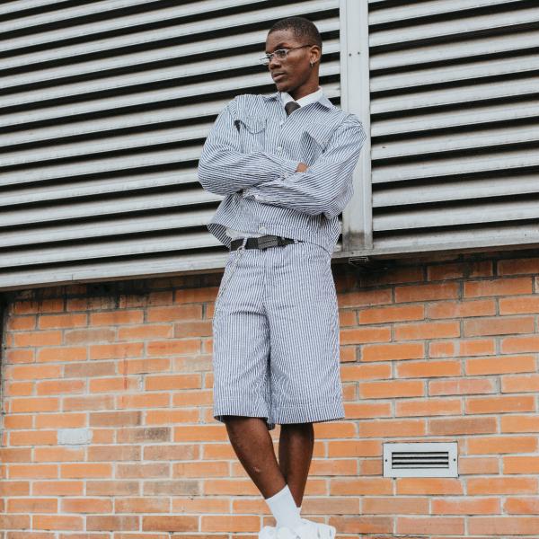 Pinstripe denim coord set