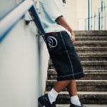 Black denim jorts