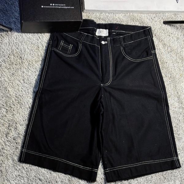 Black denim jort