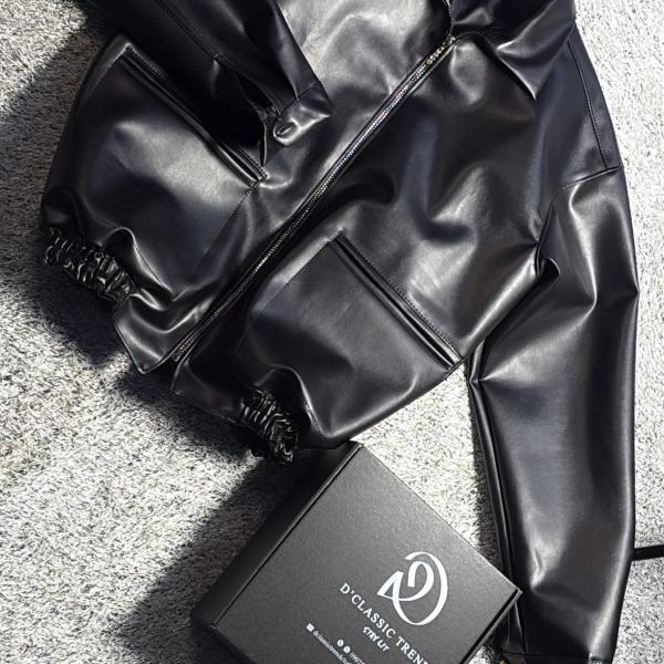 Black leather jacket