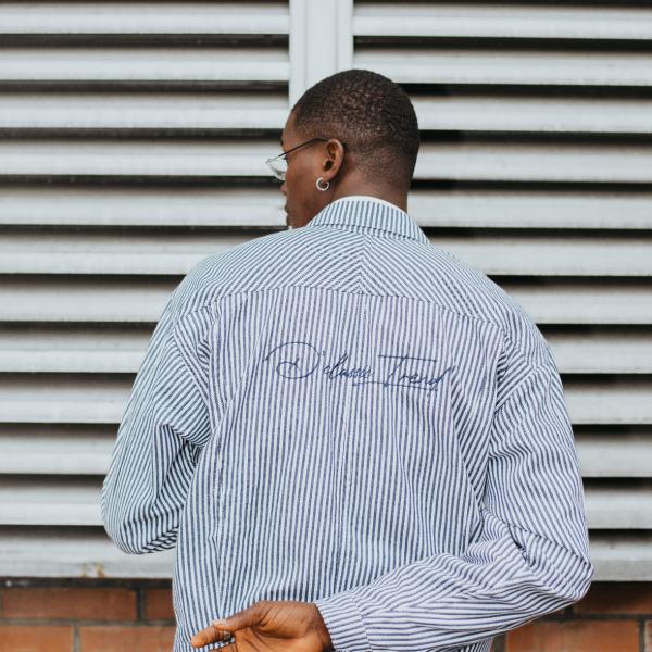 Pinstripe denim coord set