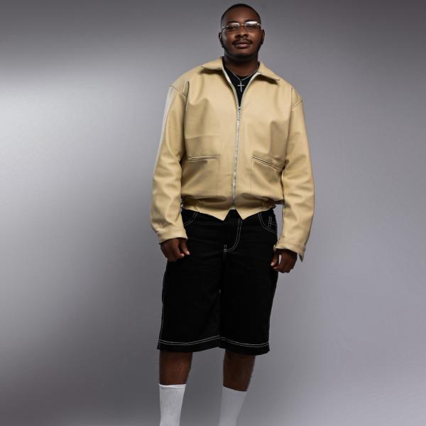 Light beige leather jacket