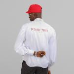 White pinstriped Ballon-sleeve shirt