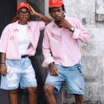 Pink pinstripe button up shirt