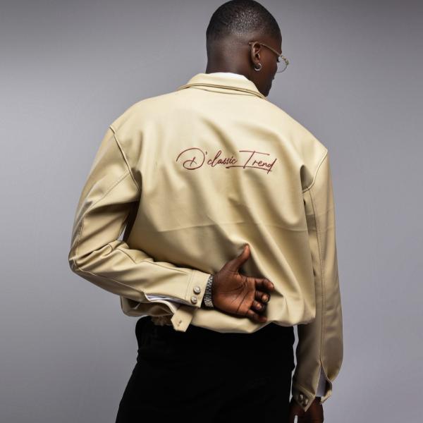 Light beige leather jacket