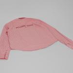 Pink pinstripe longsleeve button-up shirt