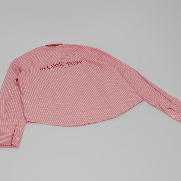 Pink pinstripe longsleeve button-up shirt